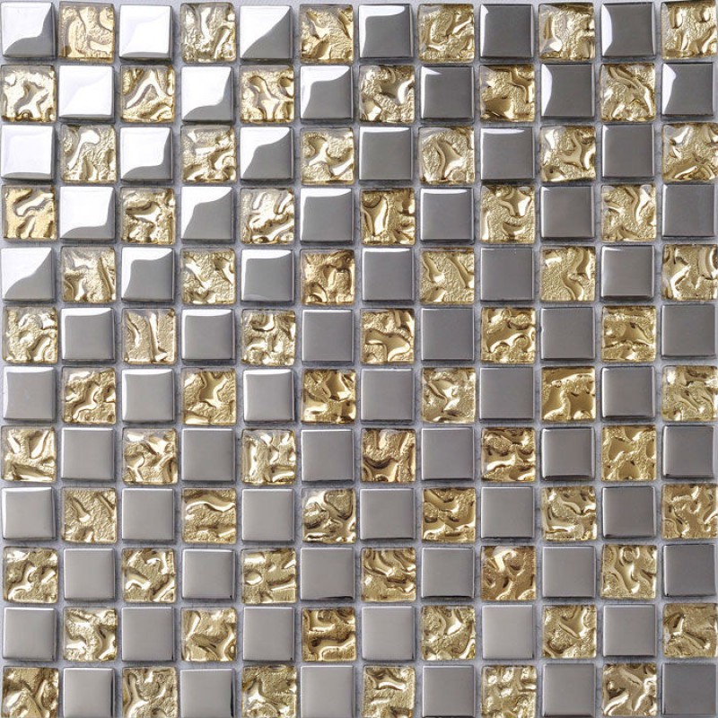 Crystal Glass Tile Sheets Metal Coating Tiles Mosaic Glass Tile ...